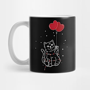 Funny Heart Cat Owner Valentine's Day Heart Cat Women Lover Mug